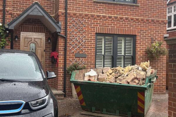 Skip ready for collection in Canterbury